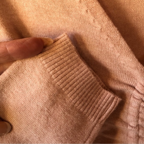 Dreamers by Debut soft stretch sweater dusty pink cinch front detail size M/L - Picture 4 of 9